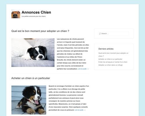 Petites annonces gratuites pour chiens et chiots
