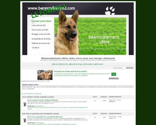 Forum de discussions dédié au berger allemand